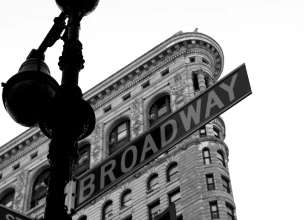Newyorské Broadwayi & flatiron b&w — Stockfoto