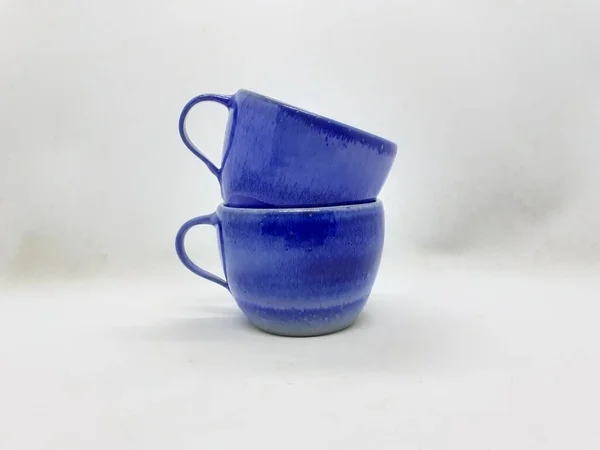Une Série Tasses Colorées Pour Boire Thé Café Appareil Égouttage — Photo