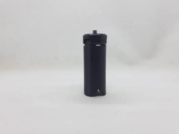 Eine Kleine Schwarz Graue Action Kamera Mit Zubehör Auf Weißem — Stockfoto