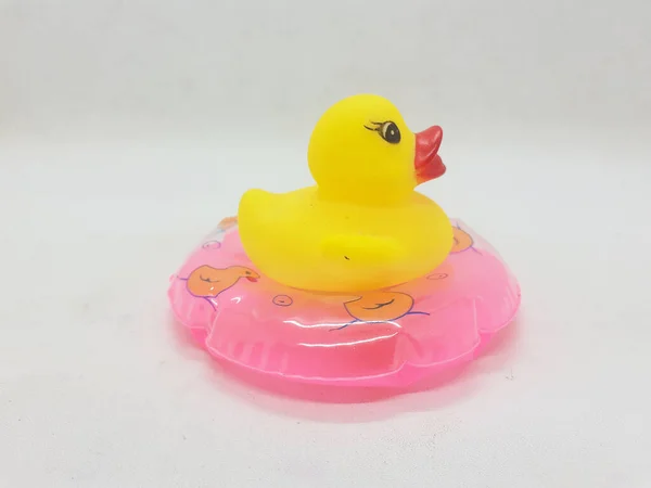 Plastic Yellow Duck White Isolation Background — Stock Photo, Image