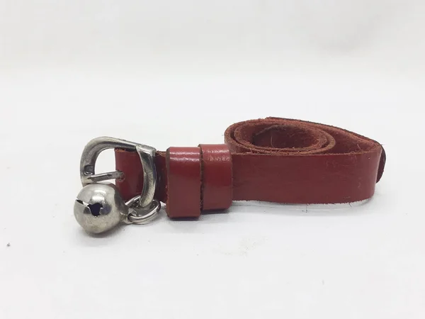 Collar Para Perros Gatos Con Cascabel Color Sobre Fondo Blanco — Foto de Stock