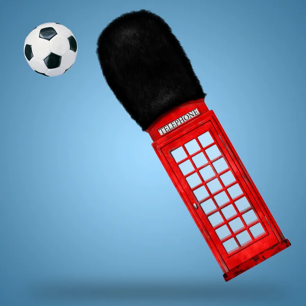 Phone box and ball — Stock Photo, Image