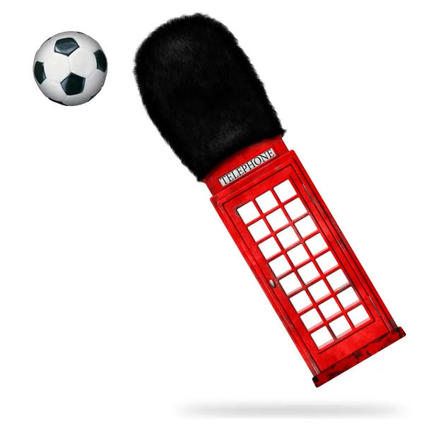 Phone box and ball — Stock Photo, Image