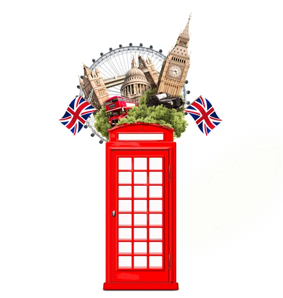 London, Großbritannien, Touristen-Collage — Stockfoto