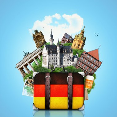 Germany, German landmarks, travel clipart