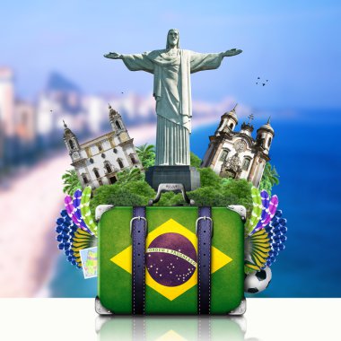 Brazil, Brazil landmarks, travel clipart