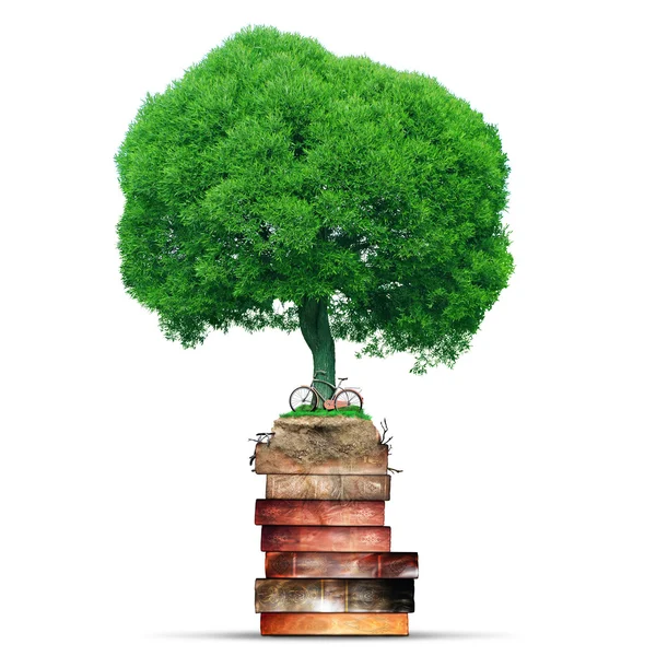 Kunskapens träd, gamla vintage bok — Stockfoto