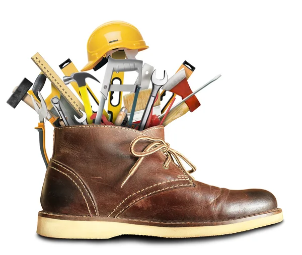 Werkzeug und Schuh — Stockfoto