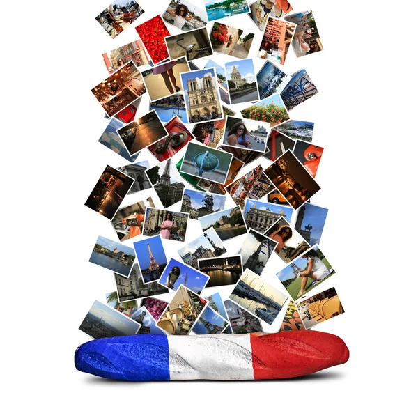 French baguette and cards — Stock Photo, Image