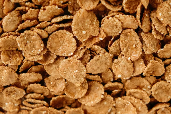 Crispy Healthy Dry Cereal Flakes Background Texture — Stock Fotó