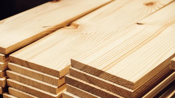 Stacked Wooden Carpentry Boards Natural Wood Woodworking Industry — ストック写真