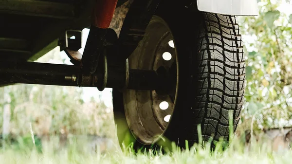 Wheel Rubber Tread Car Trailer —  Fotos de Stock