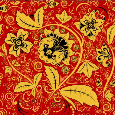 hohloma çiçek desenli