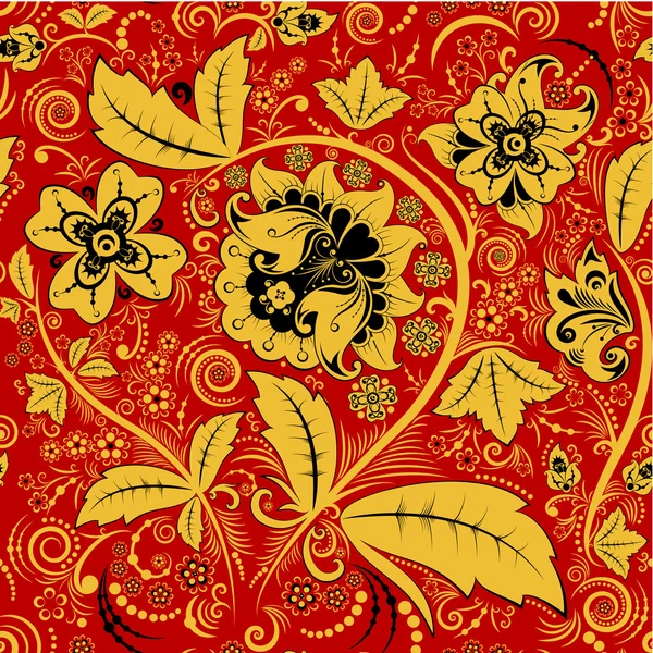 Цветочный узор гохломы — стоковый вектор