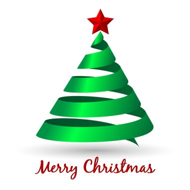 Noel ağacının olduğu tebrik kartı