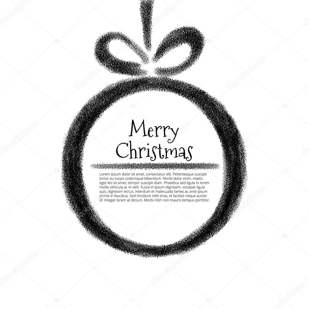 Stylized black & white watercolor christmas ball