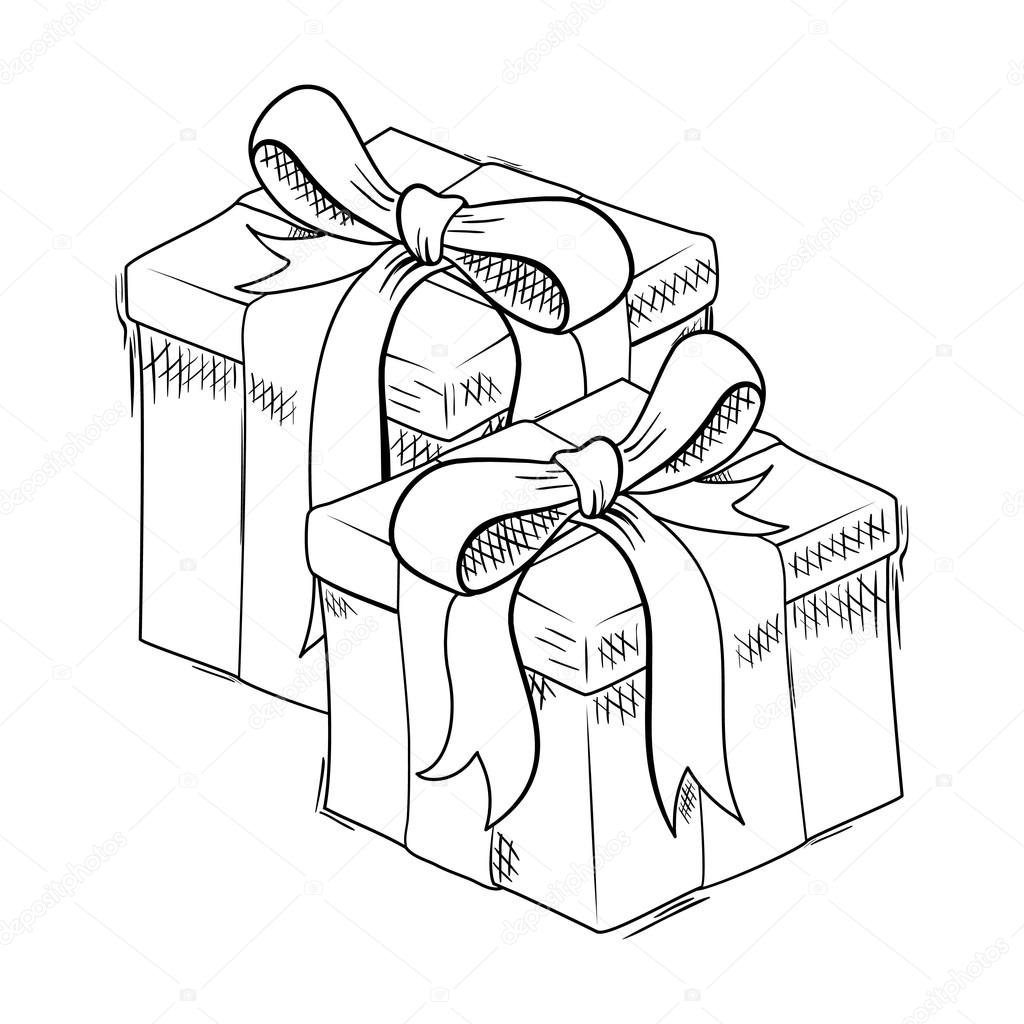 Weihnachts-Geschenk-Skizze — Stockvektor #37344805