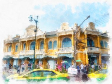 Avrupa Mimari İllüstrasyonu suluboya stili illüstrasyon ressamı.