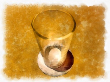 boş cam suluboya stili illüstrasyon ressamı.