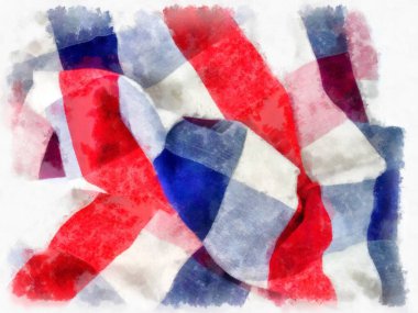 Beyaz bir arka planda ekose suluboya stili çizim izlenimcisi.