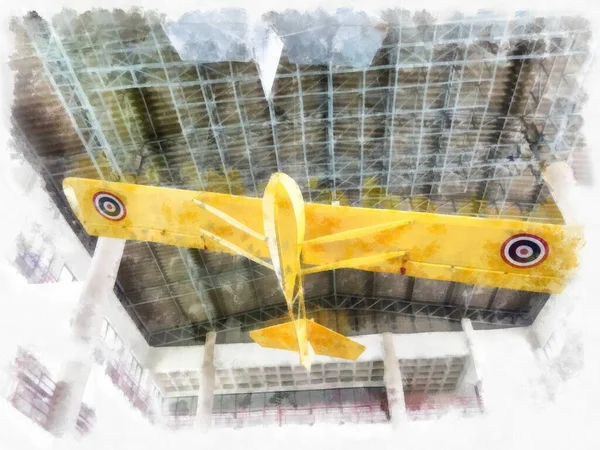 Zabytkowe Stare Myśliwce Wyposażenie Akwarela Styl Ilustracji Impresjonistyczne Malarstwo — Zdjęcie stockowe