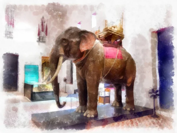Elefántok Használt Háború Akvarell Stílusú Illusztráció Impresszionista Festészet — Stock Fotó