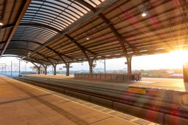 SRT Dark Red Line Bangkok THAILAND-January 07 2022:Dark Red Line Station Rangsit Station.on Bangkok THAILAND-January 07 2031