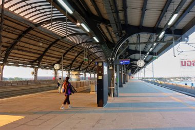 SRT Dark Red Line Bangkok THAILAND-January 07 2022:Dark Red Line Station Rangsit Station.on Bangkok THAILAND-January 07 2036
