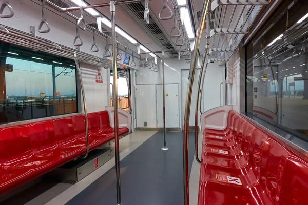 Srt Dark Red Line Bangkok Thailand January 2022 Interior Passenger — Stok fotoğraf