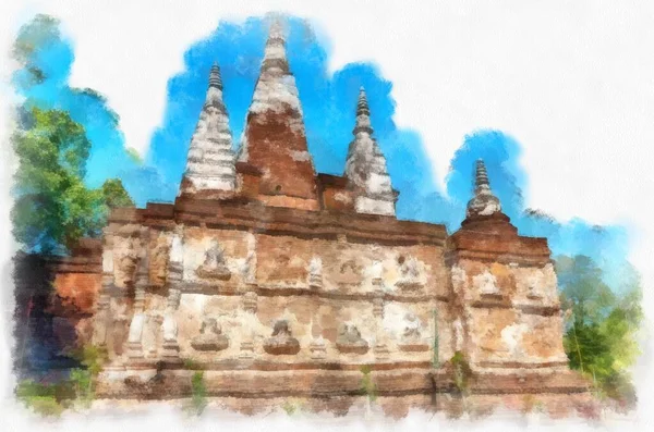 Kvarlevorna Antik Arkitektur Konst Arkitektur Konst Norra Thailand Har Vackra — Stockfoto