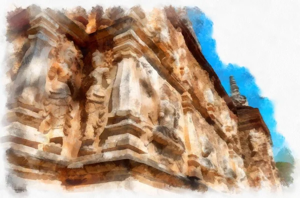 Restos Arquitetura Antiga Arte Arquitetura Arte Norte Tailândia Têm Belos — Fotografia de Stock