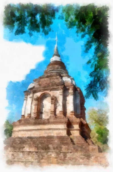 Maradványok Ősi Építészet Művészet Építészet Művészet Észak Thaiföldön Gyönyörű Stukkó — Stock Fotó