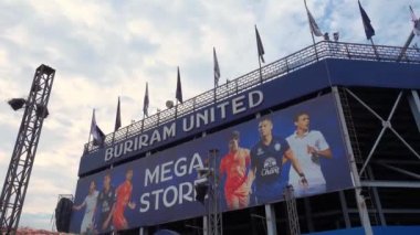 Chang Arena Buriram THAILAND-21 Ocak 2022: Chang Arena Gayri resmi olarak Thunder Castle Stadyumu, Buriram THAILAND-21 Ocak 2022 tarihlerinde Buriram United Football Club 'a ev sahipliği yapan stadyum..