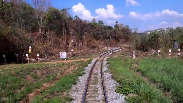 Paisaje Los Ferrocarriles Itinerantes Tailandia — Vídeo de stock