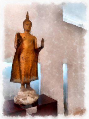 Antik kalıntılar suluboya stili illüstrasyon ressamı