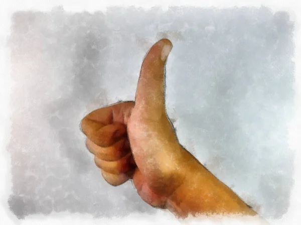 Male Hands Various Ways Watercolor Style Illustration Impressionist Painting — Stock Photo, Image