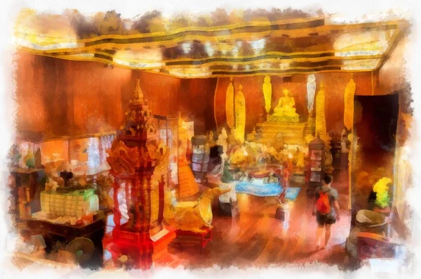 Architectural Landscape Ancient Temples Ancient Art Northern Thailand Illustrations Impressionist — Stock Photo, Image