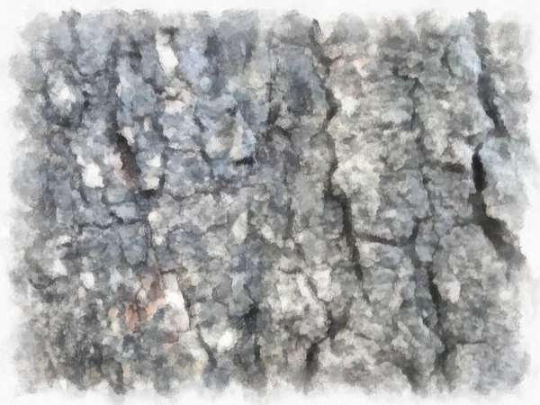 Φλοιό Δέντρο Ακουαρέλα Στυλ Εικονογράφηση Ιμπρεσιονιστική Ζωγραφική — Φωτογραφία Αρχείου