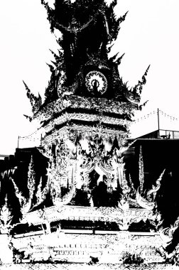 Chiang Rai Tayland 'ın ortasındaki saat kulesinin manzarası..