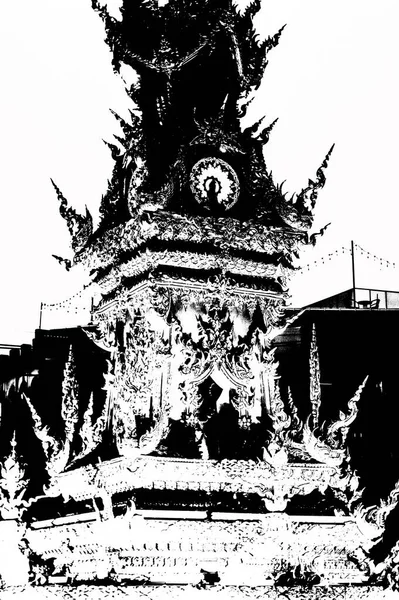 Chiang Rai Tayland 'ın ortasındaki saat kulesinin manzarası..