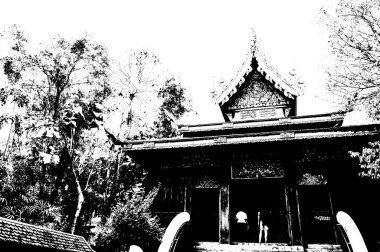 Kuzey Tayland 'daki antik tapınakların mimari manzarası ve antik sanat eserleri..