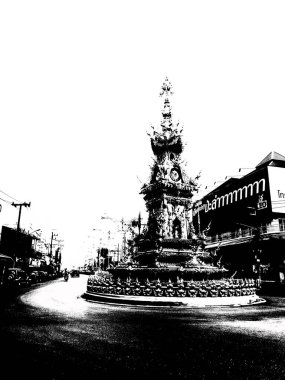 Kuzey Tayland 'daki antik tapınakların mimari manzarası ve antik sanat eserleri..