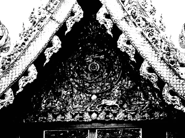 Architectural Landscape Ancient Temples Ancient Art Northern Thailand Black White — Stock Photo, Image