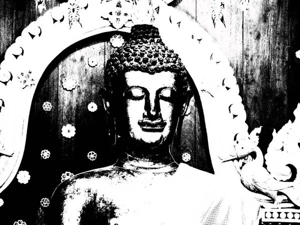 Kuzey Tayland 'daki antik tapınakların mimari manzarası ve antik sanat eserleri..