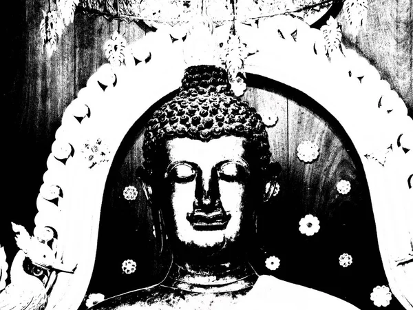 Kuzey Tayland 'daki antik tapınakların mimari manzarası ve antik sanat eserleri..