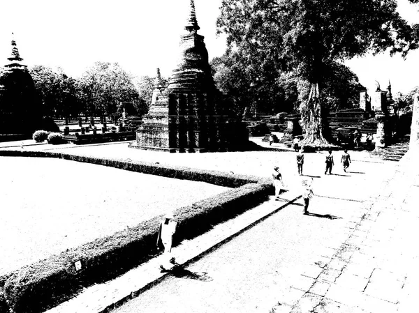 Starożytne Ruiny Sukhothai Światowego Dziedzictwa Unesco — Zdjęcie stockowe