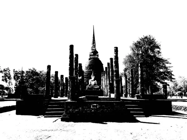 Starożytne Ruiny Sukhothai Światowego Dziedzictwa Unesco — Zdjęcie stockowe