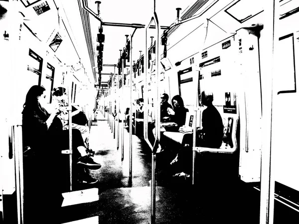 Şehir merkezindeki gökyüzü tren istasyonunun manzarası..