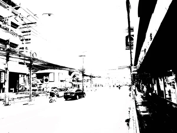 Şehir merkezindeki gökyüzü tren istasyonunun manzarası..