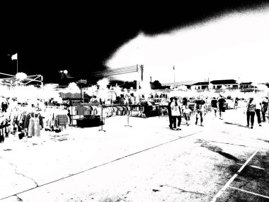 Tayland 'da hafta sonu pazarının gece manzarası..